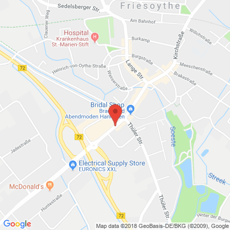 Position der Autogas-Tankstelle: bft - Tankstelle B. Holtkamp KG in 26169, Friesoythe