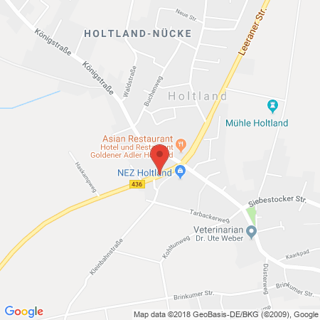 Position der Autogas-Tankstelle: SCORE SB-Station in 26835, Holtland-Hesel