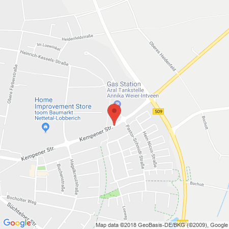 Position der Autogas-Tankstelle: Aral Station Helmut Raggen in 41334, Nettetal