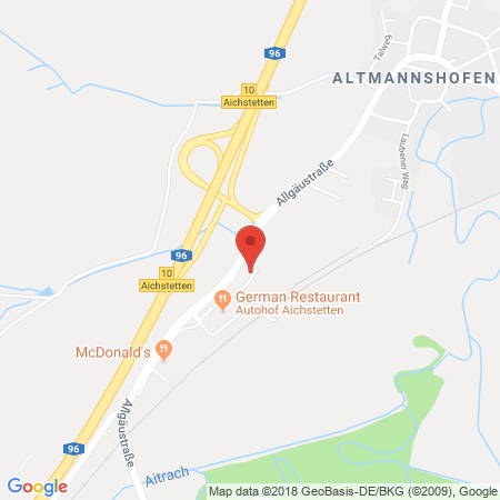 Position der Autogas-Tankstelle: Shell Autohof Eurorastpark Aichstetten in 88317, Aichstetten