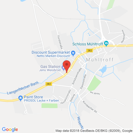 Position der Autogas-Tankstelle: Freie Tankstelle Weisbrod in 07919, Mühltroff