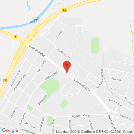 Position der Autogas-Tankstelle: Mundorf Tankstelle in 53721, Siegburg-Brückberg