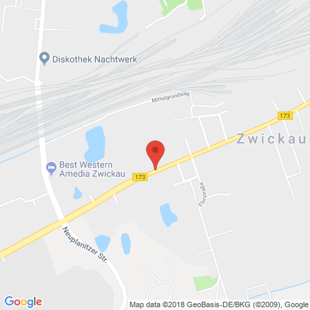 Position der Autogas-Tankstelle: HEM-Tankstelle in 08056, Zwickau