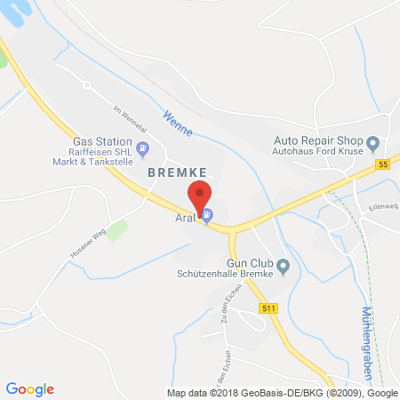 Standort der Autogas Tankstelle: Aral Tankstelle Carsten Geldmacher in 59889, Eslohe-Bremke