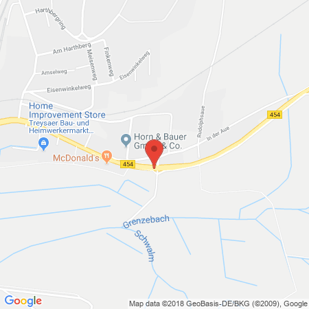 Position der Autogas-Tankstelle: BFT Tankstelle Kurnaz in 34613, Schwalmstadt-Treysa