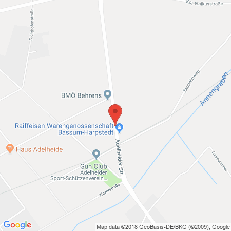 Position der Autogas-Tankstelle: Smile Tankstelle Behrens in 27755, Delmenhorst-Adelheide