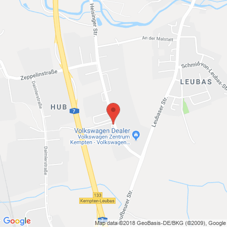 Position der Autogas-Tankstelle: Aral Tankstelle in 87463, Dietmannsried