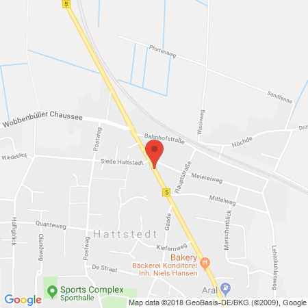 Position der Autogas-Tankstelle: HEM Tankstelle in 25856, Hattstedt