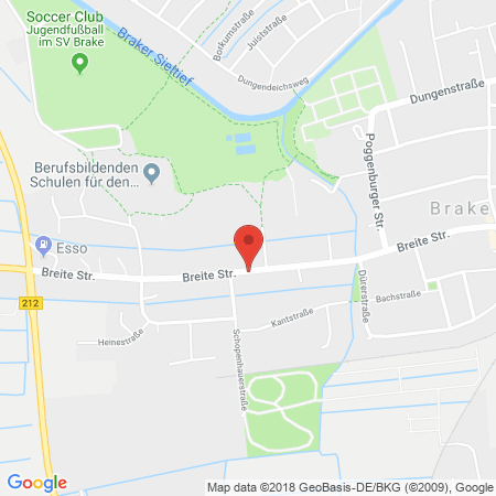 Position der Autogas-Tankstelle: bft - Tankstelle B. Holtkamp KG in 26919, Brake