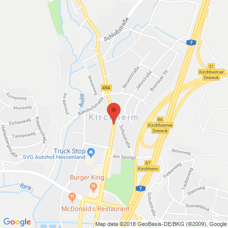 Position der Autogas-Tankstelle: DB Tankstelle St. & Ch. Nuhn GbR in 36275, Kirchheim