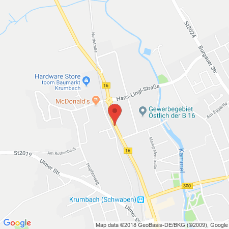 Position der Autogas-Tankstelle: Pinol Tankstelle in 86381, Krumbach