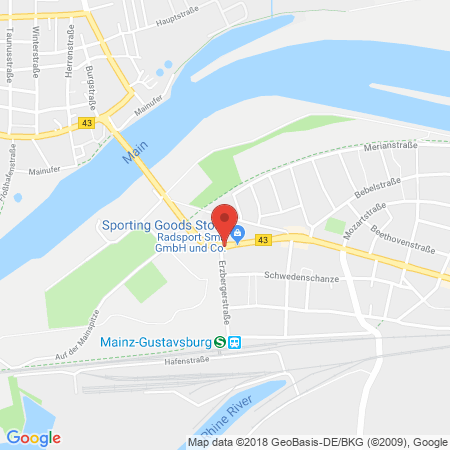 Position der Autogas-Tankstelle: Star Tankstelle in 65462, Gustavsburg