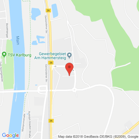 Position der Autogas-Tankstelle: Autohaus Grampp in 97753, Karlstadt