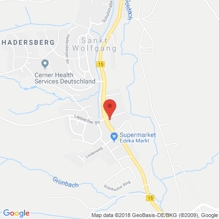 Position der Autogas-Tankstelle: Agip Station Rumpfinger in 84427, St. Wolfgang