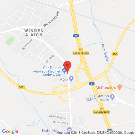 Position der Autogas-Tankstelle: Agip Service-Station Werner Wowra in 85084, Winden am Aign-Langenbruck