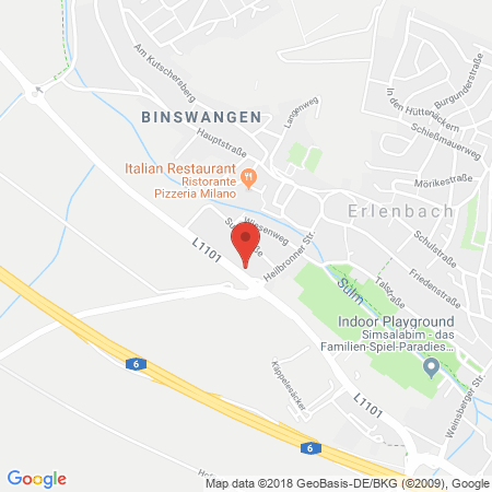 Position der Autogas-Tankstelle: Tankstele Baier, Inh. Leidig in 74235, Erlenbach