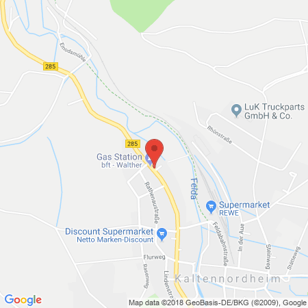 Position der Autogas-Tankstelle: Rhön Tank- und Servicecenter Hellmig GmbH in 36452, Kaltennordheim