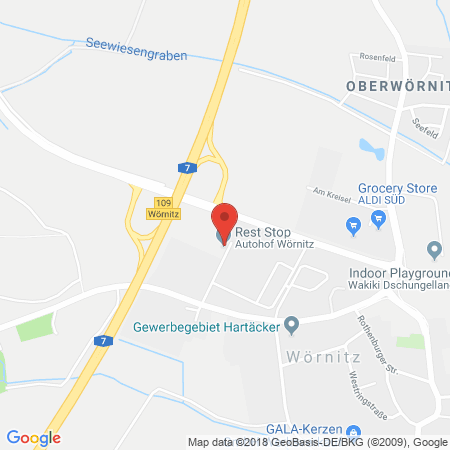 Standort der Autogas Tankstelle: SHELL Autohof Wörnitz GmbH & Co. KG in 91637, Wörnitz