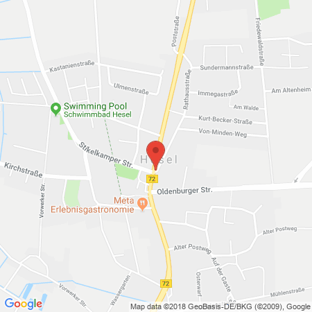 Position der Autogas-Tankstelle: Kia Motors Autohaus Engelmann in 26835, Hesel