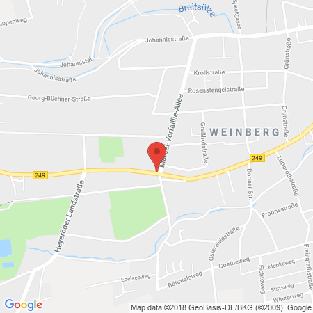 Position der Autogas-Tankstelle: Honsel Tankstelle in 99974, Mühlhausen