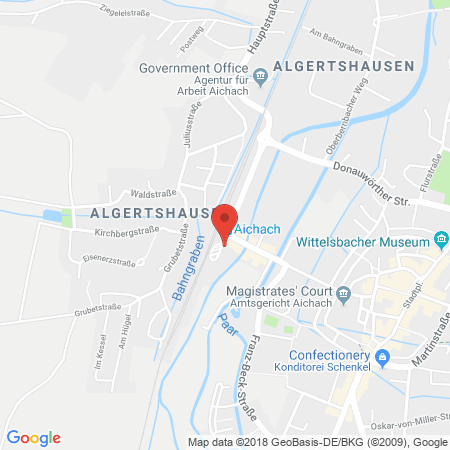 Position der Autogas-Tankstelle: Georg Reitberger Mineralöle Aichach in 86651, Aichach