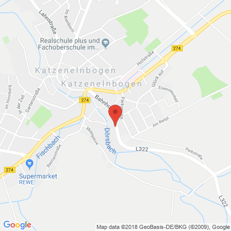 Position der Autogas-Tankstelle: Raiffeisen-Waren-Zentrale in 56368, Katzenelnbogen