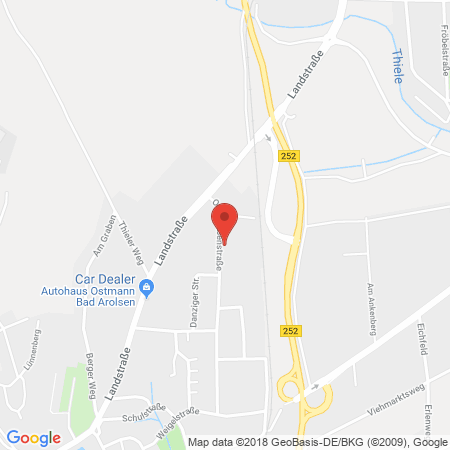 Position der Autogas-Tankstelle: Klapp Mineralölvertriebs GmbH in 34454, Bad Arolsen-Mengeringhausen