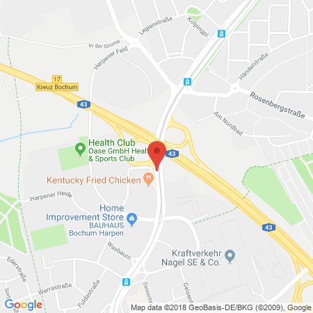 Position der Autogas-Tankstelle: Aral Station in 44805, Bochum-Gerthe