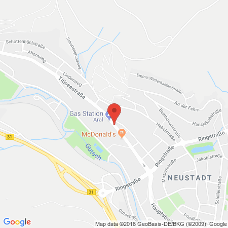 Standort der Autogas Tankstelle: ARAL-Tankstelle J. Kopfmann in 79822, Titisee-Neustadt