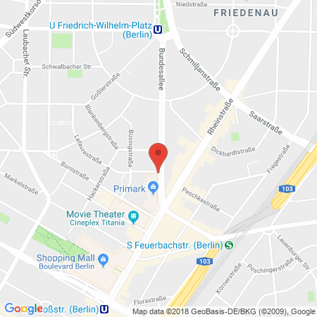 Position der Autogas-Tankstelle: ESSO Tankstelle in 10715, Berlin-Wilmersdorf