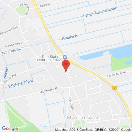 Standort der Autogas Tankstelle: Autoservice Hoofdmann in 26529, Marienhafe
