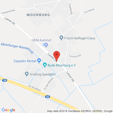 Position der Autogas-Tankstelle: HEM-Tankstelle in 26655, Westerstede-Moorburg