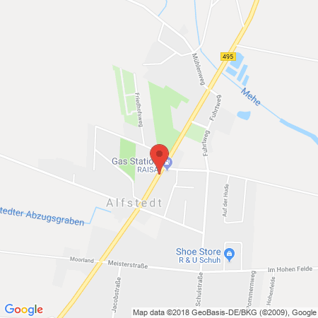 Standort der Autogas Tankstelle: Raiffeisen-Tankstelle in 27432, Alfstedt
