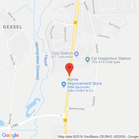 Standort der Autogas Tankstelle: Autoteile Center Gehlsen in 28857, Syke-Barrien