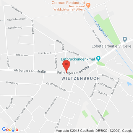 Position der Autogas-Tankstelle: Aral Autocenter Eggelsmann in 29225, Celle