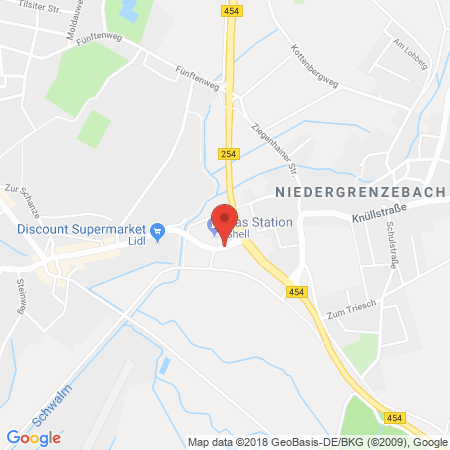 Position der Autogas-Tankstelle: Shell Station in 34613, Schwalmstadt-Ziegenhain