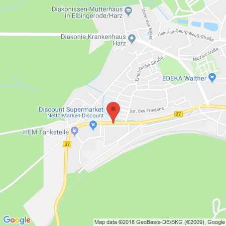 Position der Autogas-Tankstelle: HEM-Tankstelle in 38875, Elbingerode
