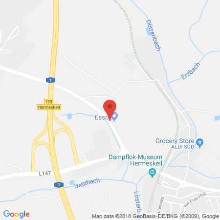 Position der Autogas-Tankstelle: Esso-Station in 54411, Hermeskeil