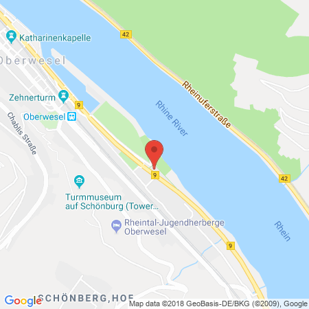 Standort der Autogas Tankstelle: ED-Tankstelle Oberwesel in 55430, Oberwesel