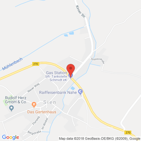 Position der Autogas-Tankstelle: Bft Tankstelle in 55758, Sien