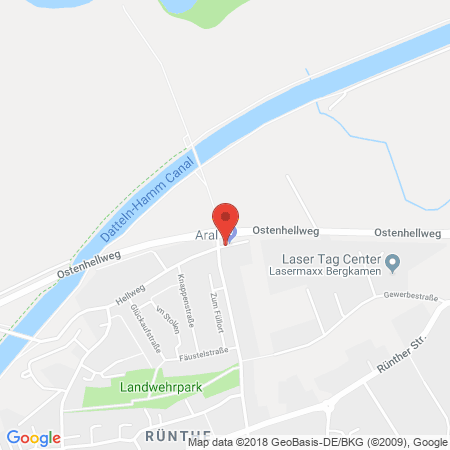 Standort der Autogas Tankstelle: Aral Tankastelle / Autohaus Fleige GmbH in 59192, Bergkamen-Rünthe