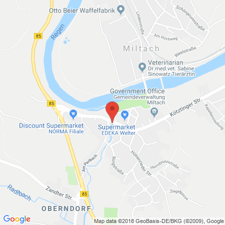 Position der Autogas-Tankstelle: Brennstoffe Welter in 93468, Miltach