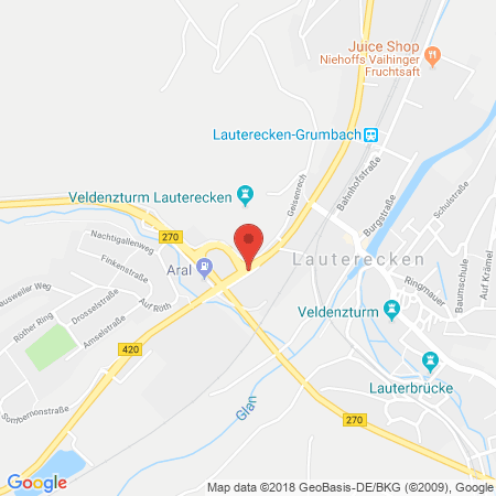 Position der Autogas-Tankstelle: ED-Tankstelle Sydow GmbH in 67742, Lauterecken