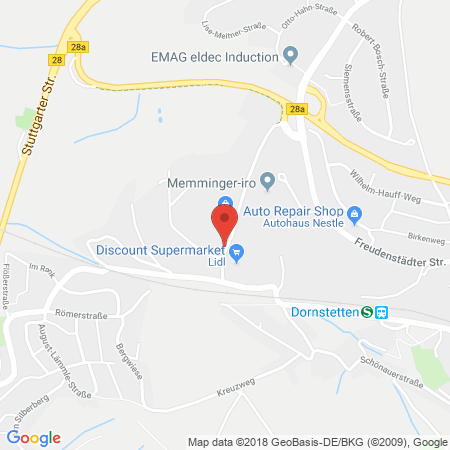 Position der Autogas-Tankstelle: Haisch Tankstelle in 72280, Dornstetten