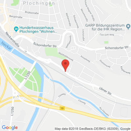 Position der Autogas-Tankstelle: Avia Tankstelle in 73207, Plochingen