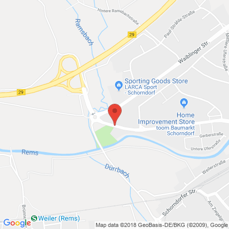 Position der Autogas-Tankstelle: TOTAL Station in 73614, Schorndorf