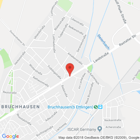 Standort der Autogas Tankstelle: EFA Mineralöle in 76275, Ettlingen-Bruchhausen