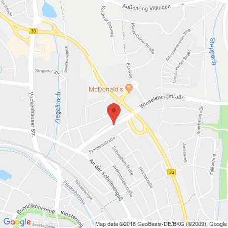 Position der Autogas-Tankstelle: MTB Tankstelle in 78048, Villingen-Schwenningen