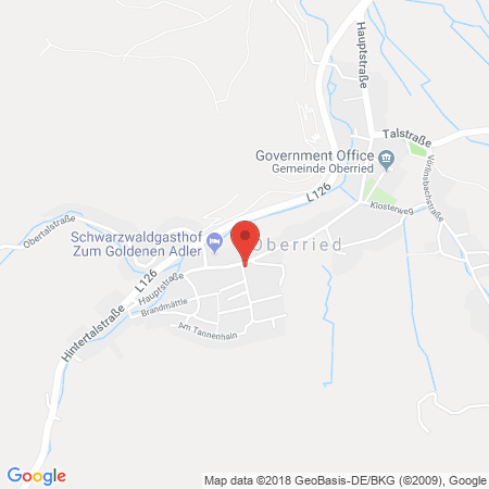 Position der Autogas-Tankstelle: BFT Tankstelle Auto Eckert in 79254, Oberried