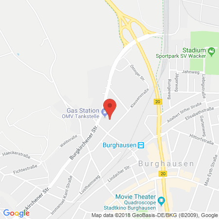Position der Autogas-Tankstelle: OMV in 84489, Burghausen